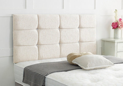 B&Q -  Roma Chenille 3Ft Single 24" Headboard Cream