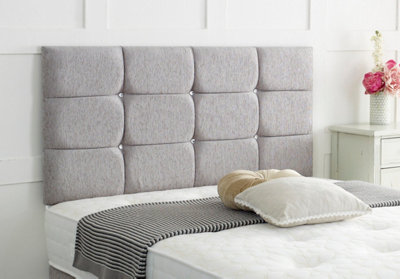 B&Q -  Roma Chenille 3Ft Single 24" Headboard Light Grey