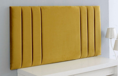 Adore Designs Rio Plush Velvet 5Ft Kingsize 20" Headboard Turmeric from B&Q