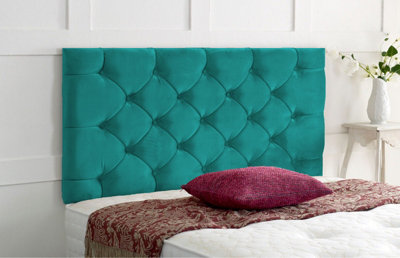Adore Designs Chesterfield Plush Velvet 3Ft Single 24" Headboard Mallard from B&Q