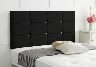 B&Q -  Roma Chenille 4Ft6 Double 24" Headboard Black