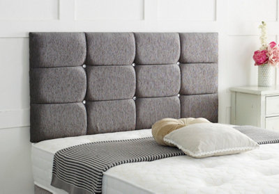 B&Q -  Roma Chenille 4Ft6 Double 24" Headboard Charcoal