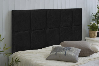 Adore Designs Monaco Crushed Velvet 5Ft Kingsize 20" Headboard Black from B&Q