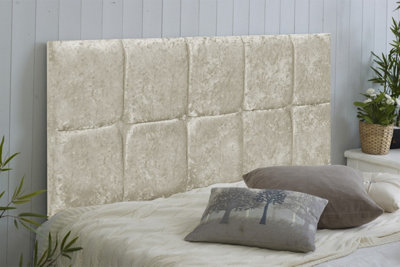Adore Designs Monaco Crushed Velvet 5Ft Kingsize 20" Headboard Cream from B&Q