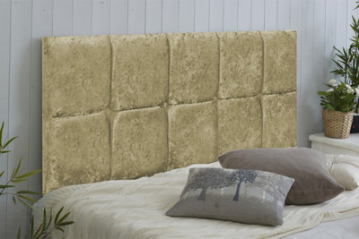 Adore Designs Monaco Crushed Velvet 5Ft Kingsize 20" Headboard Gold from B&Q