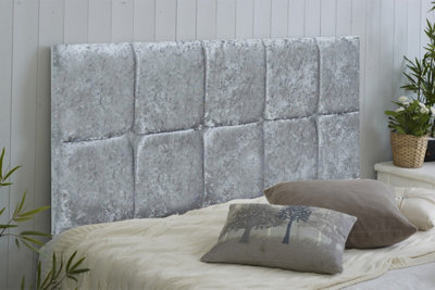 Adore Designs Monaco Crushed Velvet 5Ft Kingsize 20" Headboard Grey from B&Q