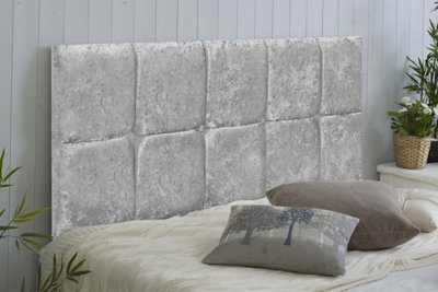 Adore Designs Monaco Crushed Velvet 5Ft Kingsize 20" Headboard Silver from B&Q