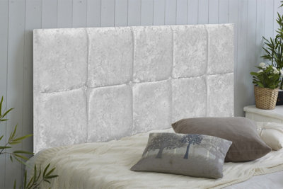Adore Designs Monaco Crushed Velvet 5Ft Kingsize 20" Headboard White from B&Q