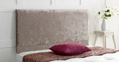 Slumbre Victoria Plain Crushed Velvet 5Ft Kingsize 24" Headboard Champagne from B&Q