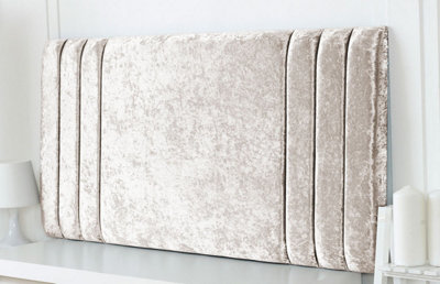 B&Q -  Rio Crushed Velvet 6Ft Super King 20" Headboard Cream