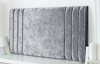 B&Q -  Rio Crushed Velvet 6Ft Super King 20" Headboard Grey