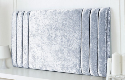 B&Q -  Rio Crushed Velvet 6Ft Super King 20" Headboard Silver