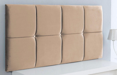 Adore Designs Deluxe Cubed Plush Velvet 5Ft Kingsize 20" Headboard Coffee from B&Q