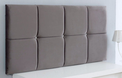 Adore Designs Deluxe Cubed Plush Velvet 5Ft Kingsize 20" Headboard Grey from B&Q