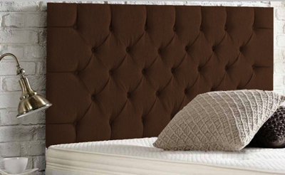 Adore Designs Chesterfield Chenille 5Ft Kingsize 24" Headboard Brown from B&Q