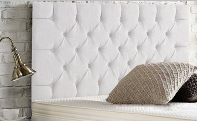 Adore Designs Chesterfield Chenille 5Ft Kingsize 24" Headboard Ivory from B&Q