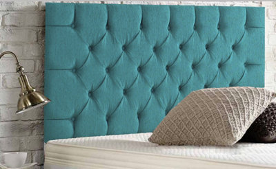 Adore Designs Chesterfield Chenille 5Ft Kingsize 24" Headboard Teal from B&Q