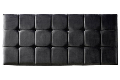 Adore Designs 21 Cube Plush Velvet 5Ft Kingsize 24" Headboard Black from B&Q