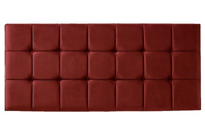 Adore Designs 21 Cube Plush Velvet 5Ft Kingsize 24" Headboard Burgundy from B&Q