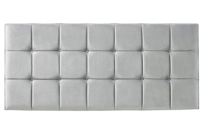 Adore Designs 21 Cube Plush Velvet 5Ft Kingsize 24" Headboard Silver from B&Q