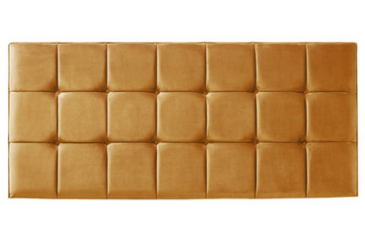 Adore Designs 21 Cube Plush Velvet 5Ft Kingsize 24" Headboard Turmeric from B&Q