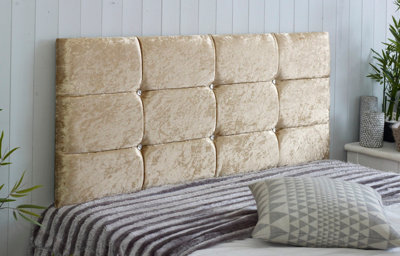 B&Q -  Roma Crushed Velvet 6Ft Super King 20" Headboard Gold