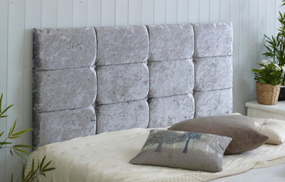 B&Q -  Roma Crushed Velvet 6Ft Super King 20" Headboard Grey