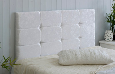 B&Q -  Roma Crushed Velvet 6Ft Super King 20" Headboard White