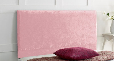 B&Q -  Victoria Plain Crushed Velvet 6Ft Super King 24" Headboard Pink
