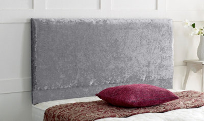 B&Q -  Victoria Plain Crushed Velvet 6Ft Super King 24" Headboard Silver