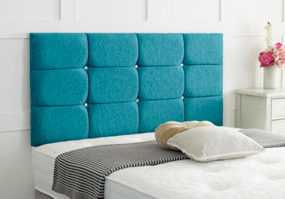 Slumbre Roma Chenille 6Ft Super King 24" Headboard Teal from B&Q