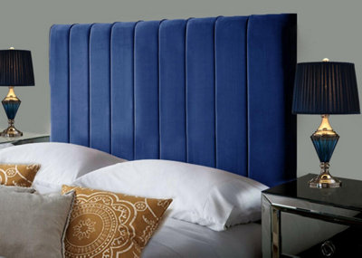 Adore Designs Portland Plush Velvet 3Ft Single 36" Headboard Blue from B&Q