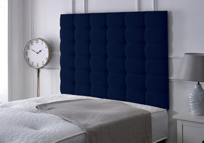 B&Q -  High Cubed Chenille 3Ft Single 36" Headboard Blue