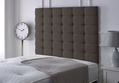 B&Q -  High Cubed Chenille 3Ft Single 36" Headboard Charcoal