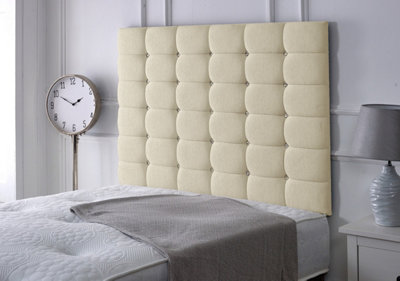 B&Q -  High Cubed Chenille 3Ft Single 36" Headboard Cream