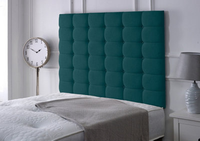 B&Q -  High Cubed Chenille 3Ft Single 36" Headboard Teal