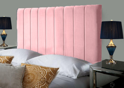 Adore Designs Portland Plush Velvet 4Ft6 Double 36" Headboard Pink from B&Q
