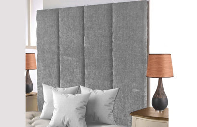 Adore Designs Stafford Chenille 5Ft Kingsize 36" Headboard Light Grey from B&Q