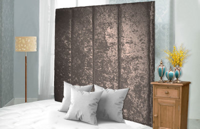 Adore Designs Stafford Crushed Velvet 5Ft Kingsize 36" Headboard Champagne from B&Q