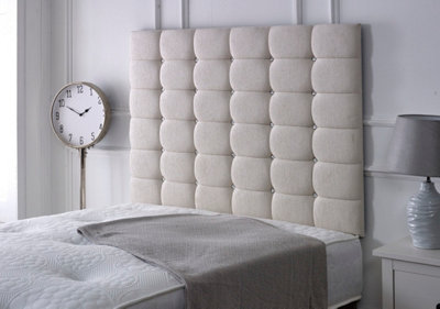 Adore Designs High Cubed Chenille 5Ft Kingsize 36" Headboard Stone from B&Q