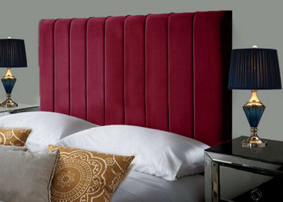 Adore Designs Portland Plush Velvet 6Ft Super King 36" Headboard Burgundy from B&Q