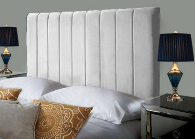 Adore Designs Portland Plush Velvet 6Ft Super King 36" Headboard Silver from B&Q
