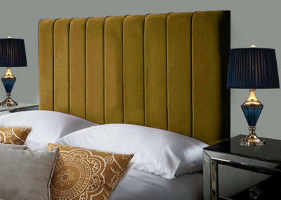 Adore Designs Portland Plush Velvet 6Ft Super King 36" Headboard Turmeric from B&Q