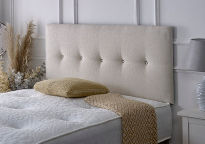 Slumbre Madrid Chenille 2Ft6 Small Single 24" HeadboardStone from B&Q