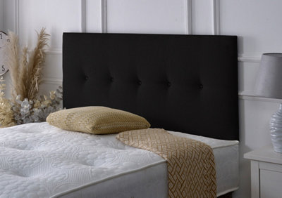 Adore Designs Madrid Chenille 4Ft6 Double 24" HeadboardBlack from B&Q