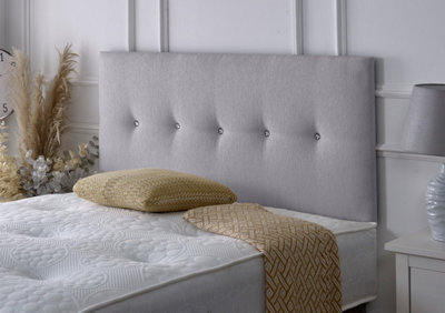 Slumbre Madrid Chenille 5Ft Kingsize 24" HeadboardLight Grey from B&Q