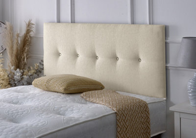 Slumbre Madrid Chenille 6Ft Super King 24" HeadboardIvory from B&Q