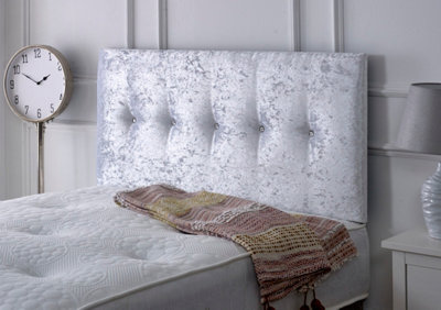 Slumbre Madrid Crushed Velvet 3Ft Single 24" HeadboardSilver from B&Q