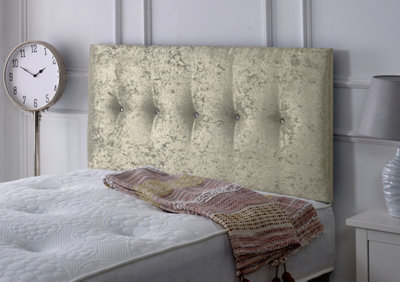 Adore Designs Madrid Crushed Velvet 4Ft Small Double 24" HeadboardCream from B&Q