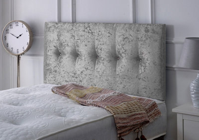 Slumbre Madrid Crushed Velvet 4Ft6 Double 24" HeadboardGrey from B&Q